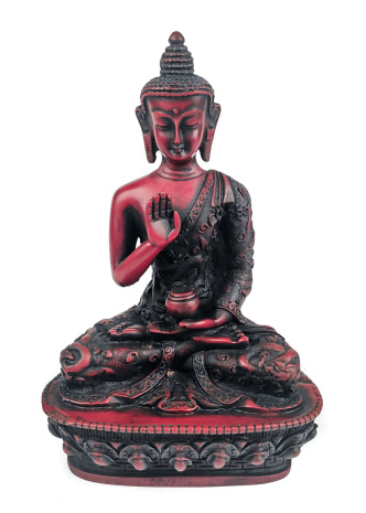 Сувенир из керамики Будда Амогасиддхи 20см украшен драконами