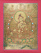 Рисованная Тханка Зеленая Тара и Пять Будд 50х65см (техника сертанг-золотая) без обшивки
