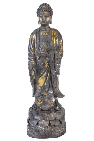 Бронзовая статуя Будда Шакьямуни с символом 36см