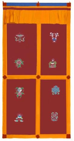 Тибетская занавесь на дверь &amp;quot;8 благих символов Удачи&amp;quot; 180х95см