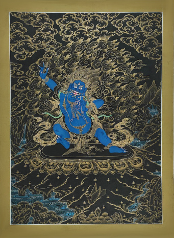Рисованная Тханка Ваджрапани 40х54см стиль нагтанг (без обшивки)