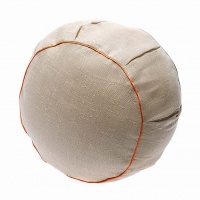 Подушка круглая для медитации льняная (серый лен с кантом)