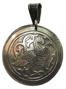 Славянская подвеска из латуни silver &amp;quot;Суздальская птица&amp;quot;
