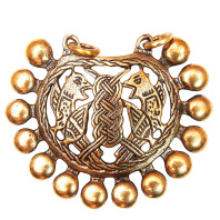 Славянский колт из латуни "Жемчужный святоозерский"