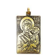 Славянская подвеска из латуни "Иверская Богоматерь"