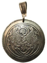 Славянская подвеска из мельхиора "Симарглы" 40мм