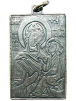 Славянская подвеска из мельхиора "Тихвинская Богоматерь"