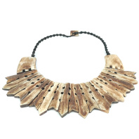 Тибетское костяное колье пластинчатое крупное высота 5см