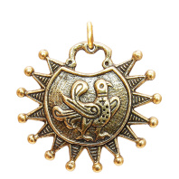 Славянский колт из латуни "Князь-птица, смотрящая вправо"