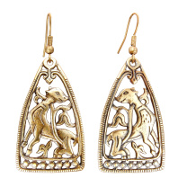 Славянские серьги из латуни "Диво-зверь"