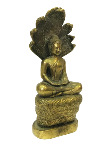 Бронзовая статуя Будда под капюшоном кобр 26см