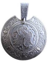 Славянский колт из мельхиора "Суздальская птица"