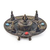 Подставка для благовоний и санга Будды и символы Удачи диаметр 12,5см