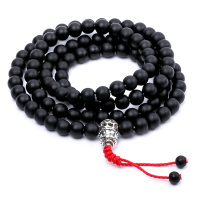 Буддийские четки 108 бусин из камня Шунгит 8мм на прочной нити