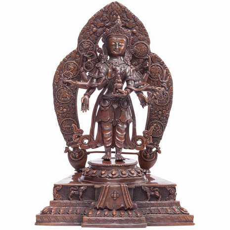 Бронзовая статуя Бодхисаттва Локешвара 29см мастерская Раджипа Шакья