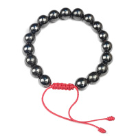 Браслет на руку из камня Гематит 22 бусины диаметр 8мм на прочной нити