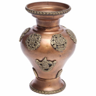 Восточная ваза с чеканкой Дракон и 8 благих символов 18см