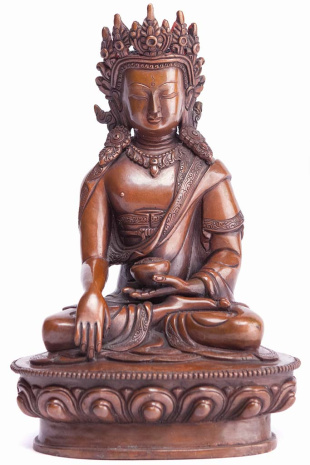 Бронзовая статуя Будда Шакьямуни в короне 21см