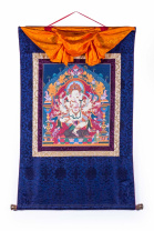 Рисованная Тханка Ганеша (стиль Невари) 71х108см Рисованная Тханка Ганеша (стиль Невари) 71х108см
