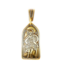 Славянская подвеска из латуни "Феодор Стратилат"