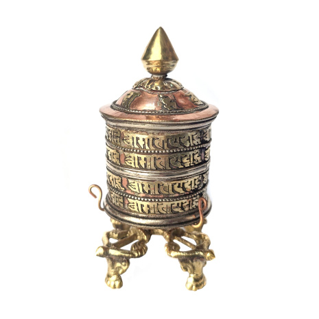 Молитвенный барабан настольный с благими символами высотой 13см