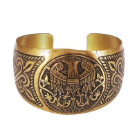 Славянский браслет из латуни "Двухглавая птица"
