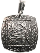 Славянская подвеска из мельхиора "Жаворонок"