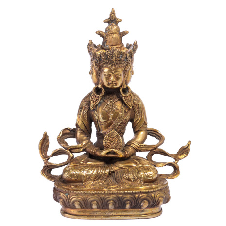 Бронзовая статуя Будда Вайрочана Сарвавид с колесом дхармы в руках 21см
