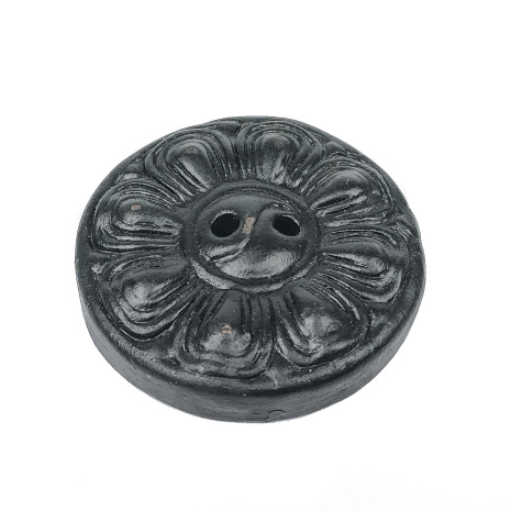 Подставка для благовоний из керамики Лотос Блюдце черное диаметр 6см