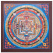 Рисованная Тханка Мандала Калачакры 51х51 см синяя