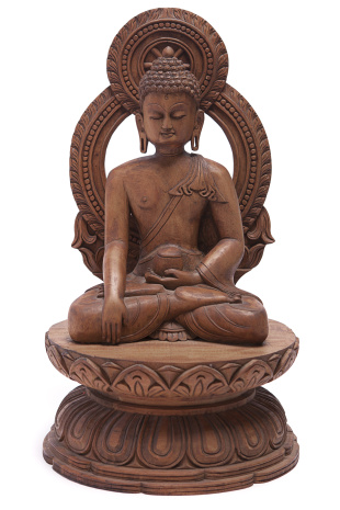 Деревянная статуя Будда Шакьямуни 45см
