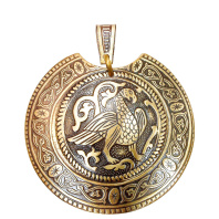 Славянский колт из латуни "Суздальская птица"