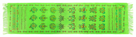 Кхадак для подношений зелёного цвета с восьмью символами 135Х30см