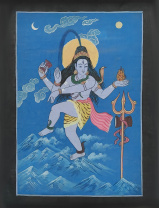 Тханка Шива танцующий 25х34см без обшивки Тханка Шива танцующий 25х34см без обшивки