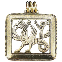 Славянская подвеска из латуни "Двуглавый грифон"