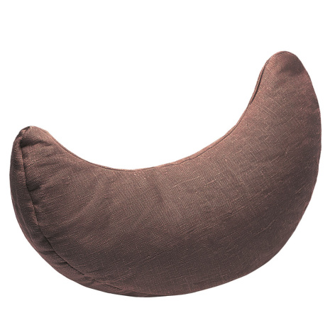 Подушка-валик для медитации коричневый лен с молнией 8х14х40см