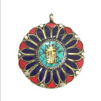 Тибетская подвеска Калачакра диаметр 5см