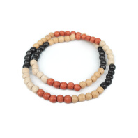 Бусы мужские мелкие из натурального дерева вокруг шей длина 40см