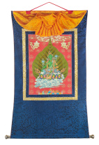 Рисованная Тханка Зеленая Тара 82х117см Рисованная Тханка Зеленая Тара 82х117см