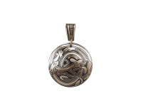 Славянская подвеска из мельхиора "Кельтские переплетенные собаки"