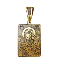 Славянская подвеска из латуни "Тихвинская Богоматерь"