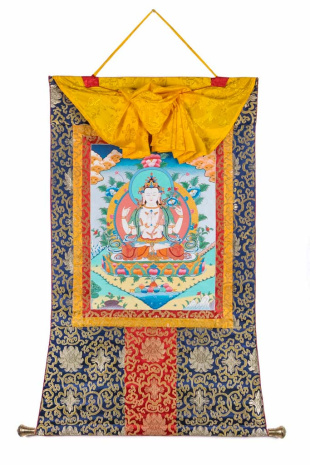 Рисованная Тханка Авалокитешвара 68х108см