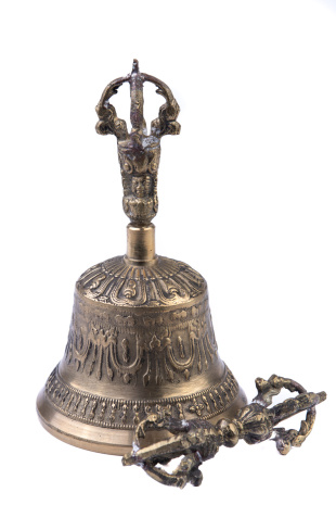 Тибетский колокольчик с ваджром диаметр 9 см