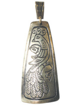 Славянская подвеска из мельхиора "Павлин"