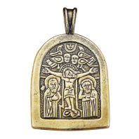 Славянская подвеска из латуни "Распятие Христа"