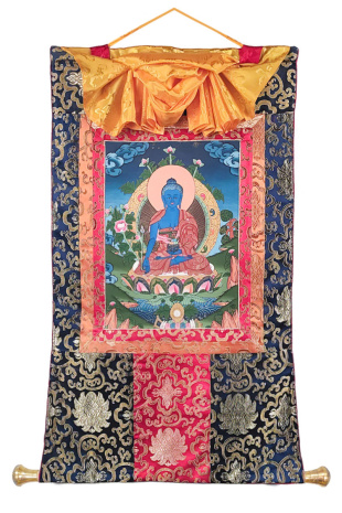 Рисованная Тханка Будда Медицины 55х80см