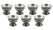 Чашечки для подношений на ножке (7 штук) из меди с посеребрением высокого качества с гравировкой диаметр 8см