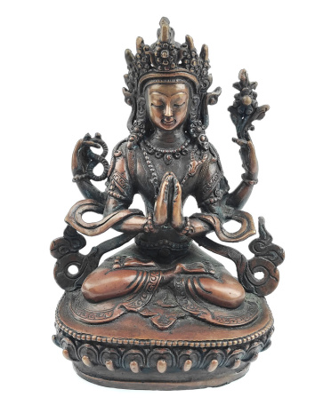 Бронзовая статуя Авалокитешвара Ченрезиг 15см