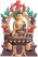 Бронзовая статуя Будда Шакьямуни на троне 32см