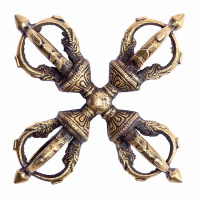 Ваджр пятиконечный Двойной Вишва-ваджр длиной 14см Ваджр пятиконечный Двойной Вишва-ваджр длиной 14см